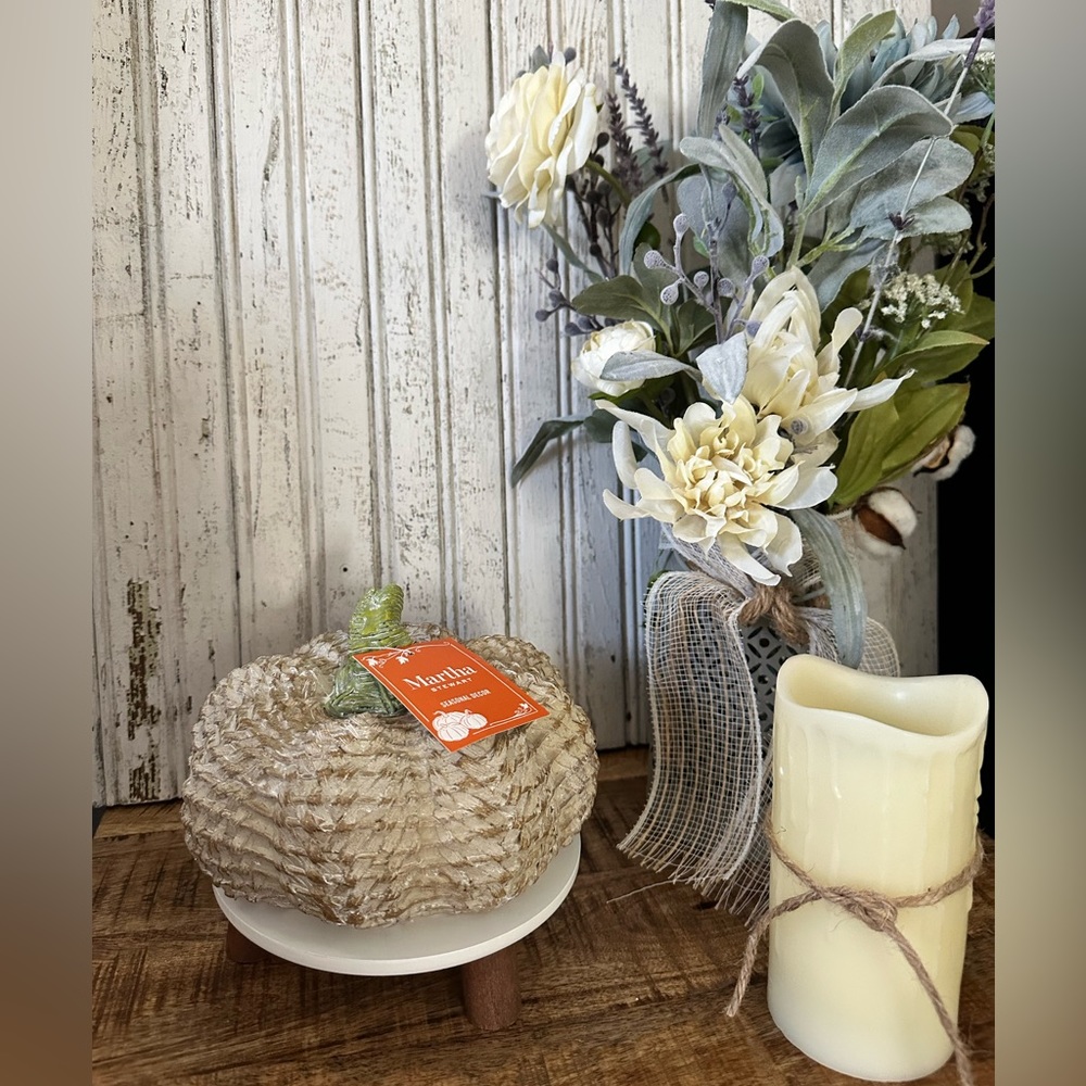 Martha Stewart Rattan Resin Pumpkin